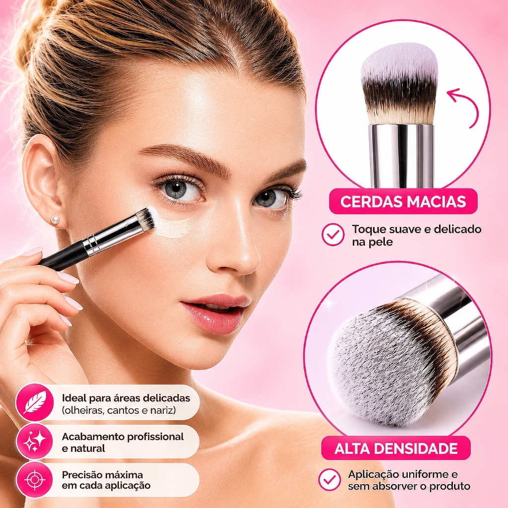 Mini Pincel para Base, Corretivo, Contorno e Blush