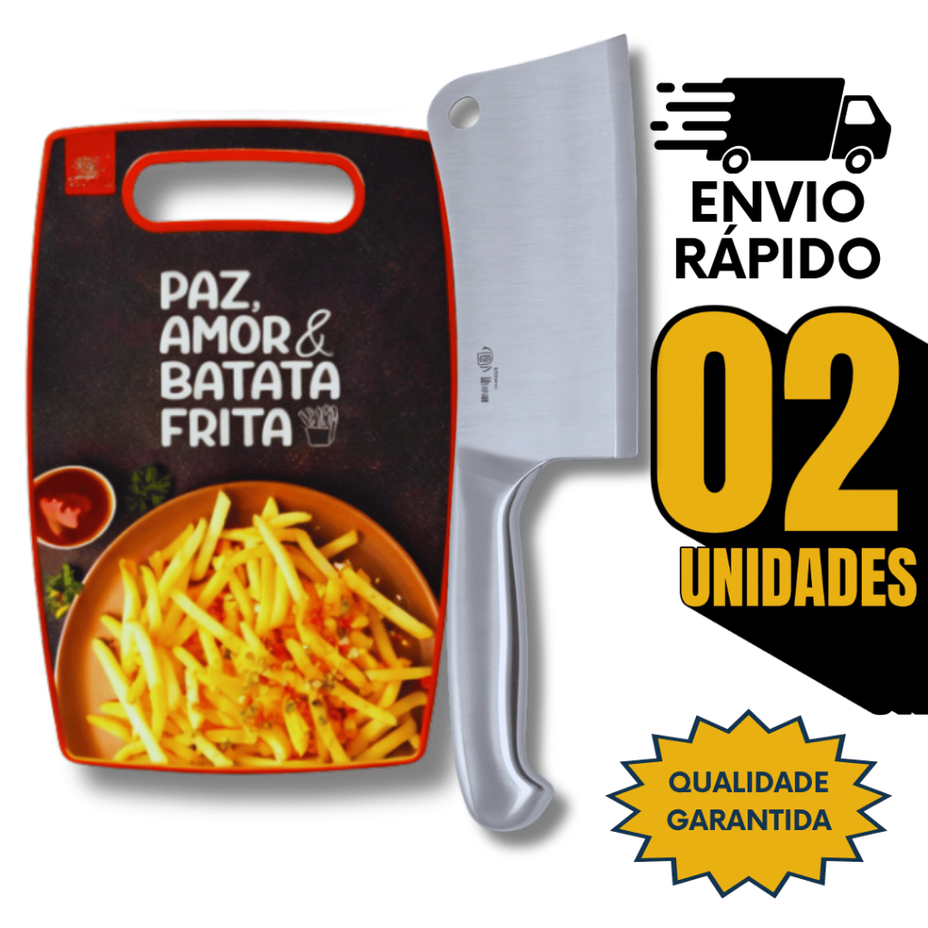 Combo Cutelos 6' Inox Inteiriço Profissional Açougue Churrasco Tábua Corte Carnes Legumes Utilidades