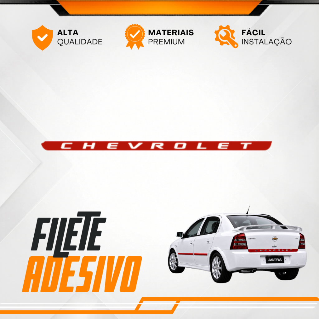 Filete Adesivo Porta Malas Astra Hatch Chevrolet Vermelho
