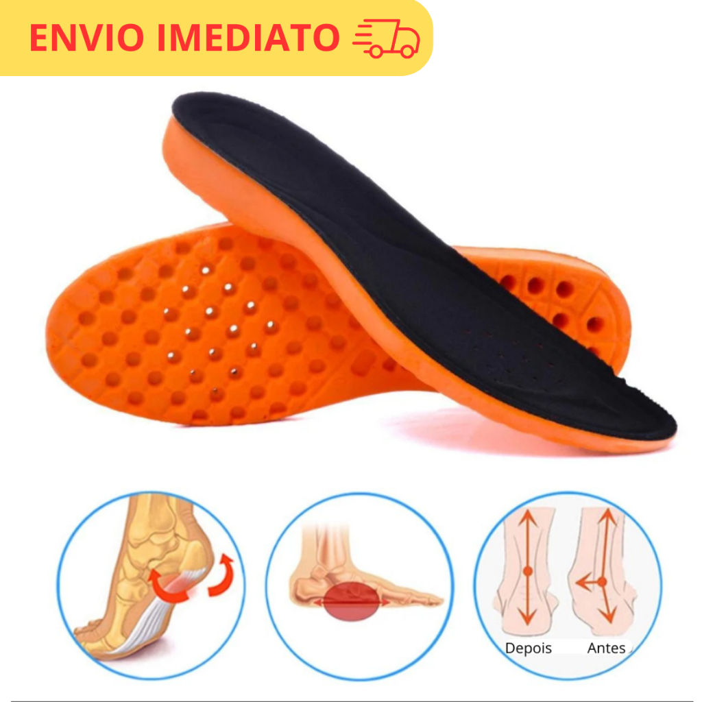 Palmilha Ortopédica de Gel P.u Confortável Macia Ideal Para Quem