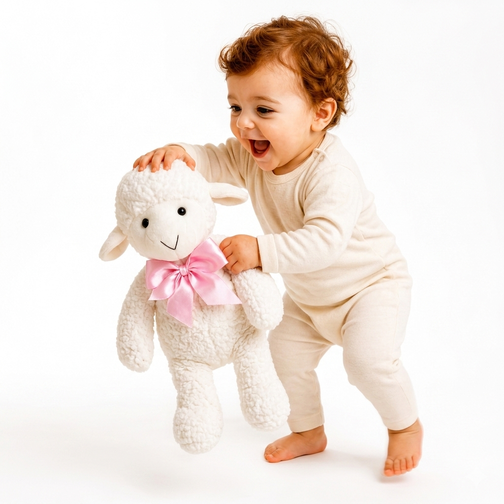 Ovelha Ovelhinha de Pelúcia 34 cmSuper Macia  Conforto Carinho  Segurança para o Bebê Roupa de Bebe