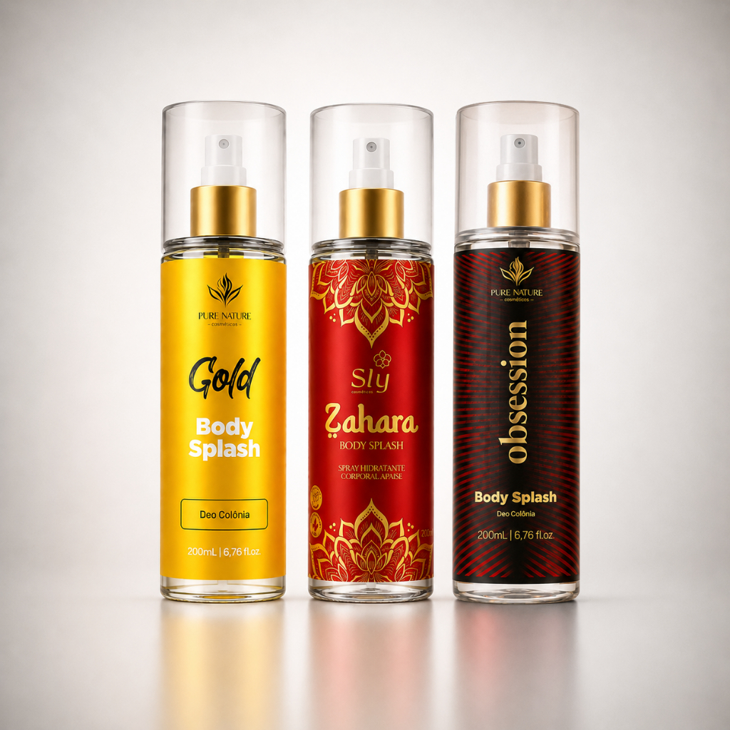 Kit 3 Body Splash Feminino Inspiração Árabe 200ml Longa Duração Uso Diário Pure Nature