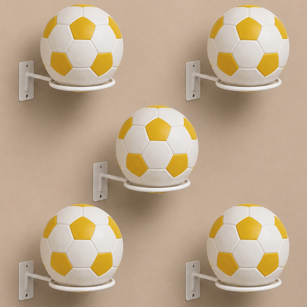 Kit05 Suporte Bola Futebol Basquete Vôlei + Parafusos e Buchas Aço Reforçado