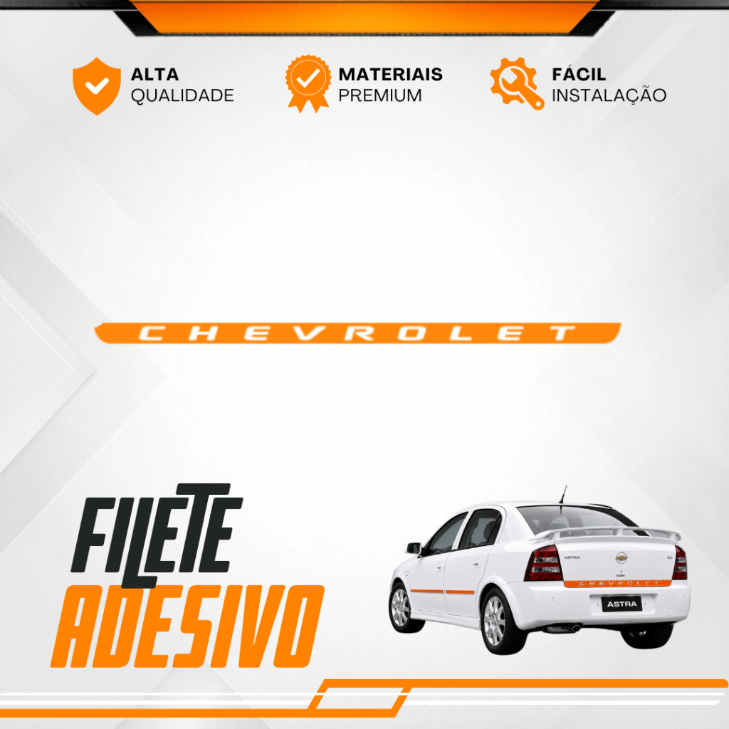 Filete Adesivo Porta Malas Astra Hatch Chevrolet Laranja