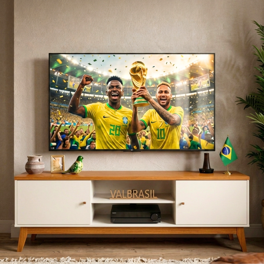 Rack Copa do Mundo para Tv até 75 Polegadas 2 Portas Itália 180cm