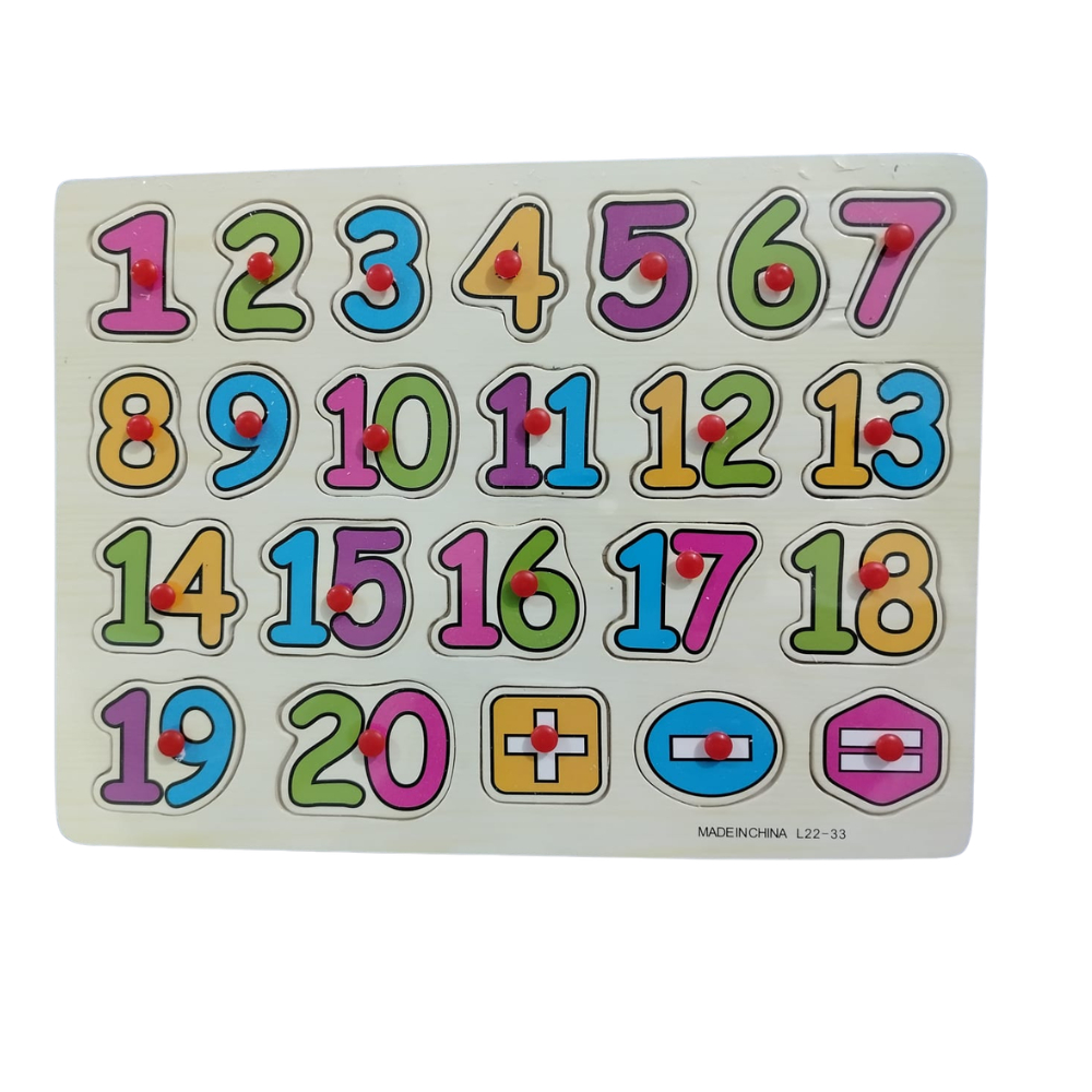 Brinquedo Madeira Educativo Números 1 A 20 Encaixe Infantil Aprender