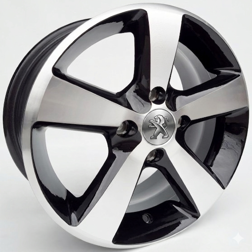 Jogo De Roda Aro 14 Peugeot 206 207 208 306 307 308 406 408 4x108 Preta Diamantada