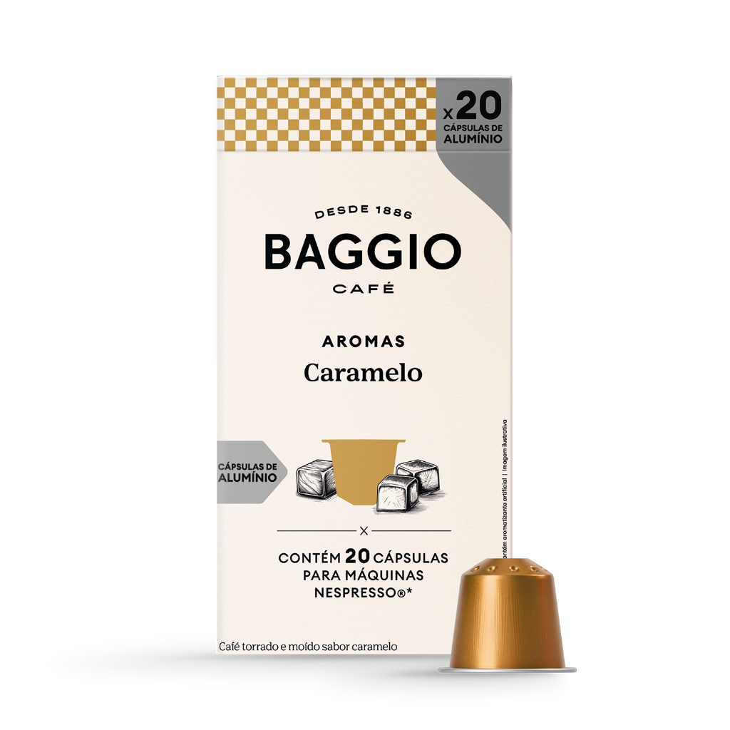 Baggio Café - Cápsula de Café Aromas Caramelo Compatível com Nespresso® - 20 unidades.