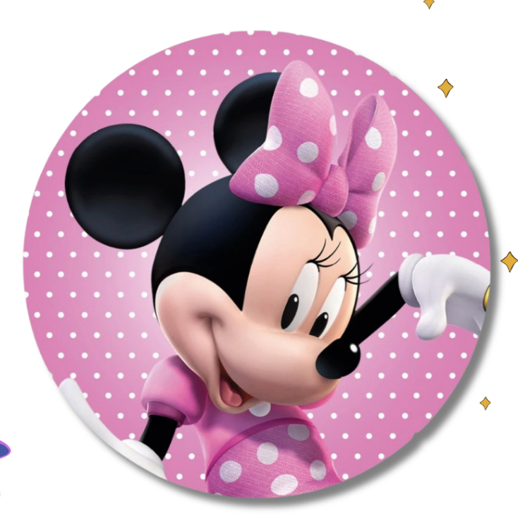 Kit de Etiquetas Adesivos  Minnie Rosa  Lembrancinha Decoração Festa Infantil Adesivo Aniversário