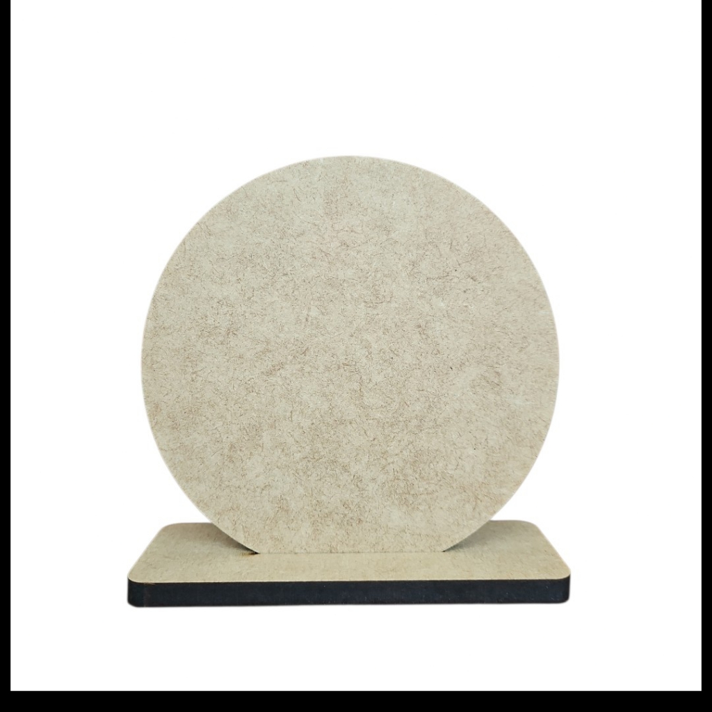 Kit com Display com Base Totem painel fundo redondo em MDF 6mm centro de Mesa