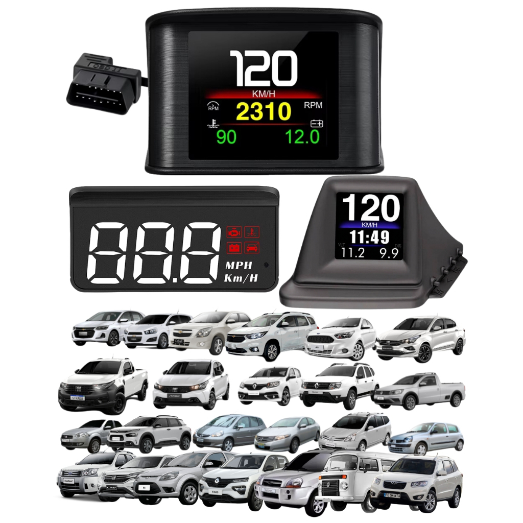 Computador de Bordo Automotivo OBD2 Universal P10 Pro Hud P10 OBD2 Carro Head Up Display Velocímetro
