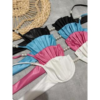 Top Sereia Cropped Feminino Perola tendencia moda blogueira blusa concha tropical verão praia mar viagem cirre cintilant