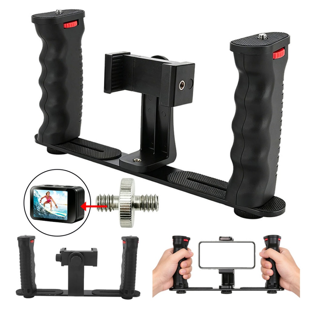 Suporte Estabilizador para Celular (Suporte Plus)de 1/4 Suporta Luz Led e Microfone