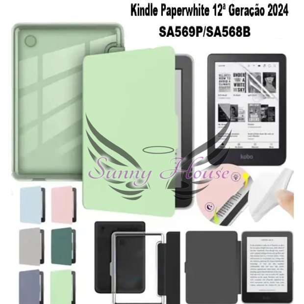 Capa Acrílico Para Kindle Paperwhite 12ª Geração 2024  7" (Sem Alça – Modelos SA569P / SA568B) Com Função Sleep