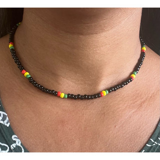 colar choker reggae/colar de miçangas reggae/colar choker