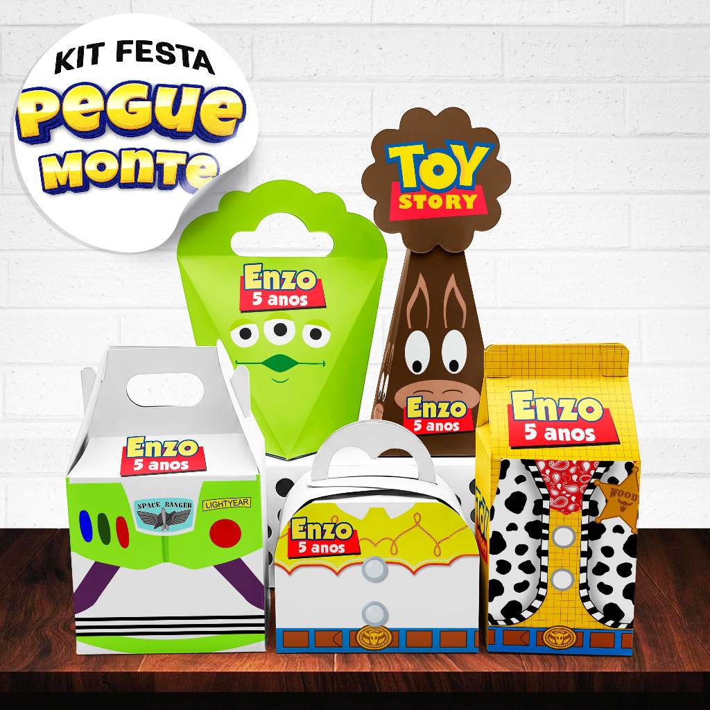 KIT Caixinha TOY STORY - Caixinhas para decoração e lembrancinha de aniversário - PEGUE E MONTE