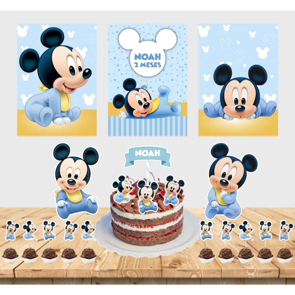Kit festa em casa personalizado fazemos todos os temas Mickey Baby