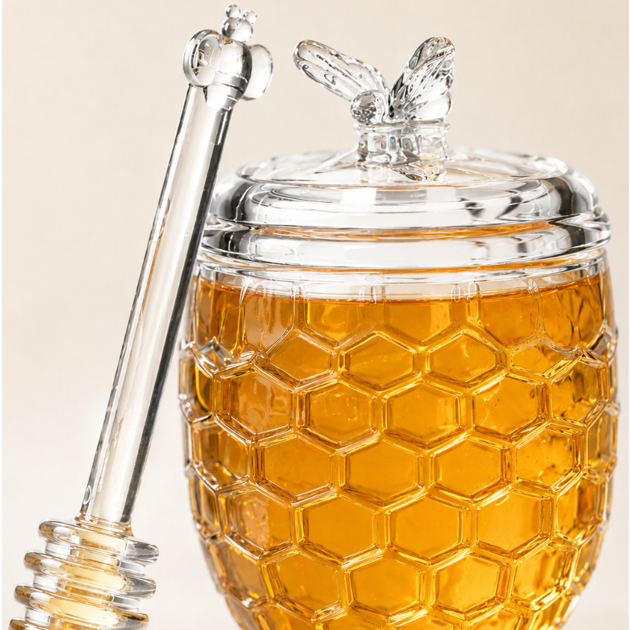 Pote Meleira De Vidro Transparente Bee Abelha 230ml Hauskraft · foto 2
