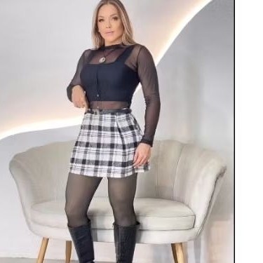 Saia Curta Xadrez Rodada Tendência Gringa Festa Junina Blogueira Modinha