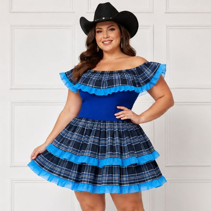 Vestido Junino de Quadrilha São joão Moda Caipira