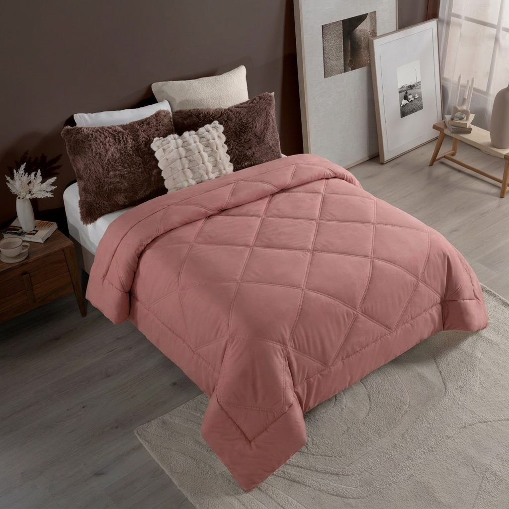 Edredom Queen coberdrom Casal Amalfi Toque Suave Premium Macio Confortável Quentinho Cama Inverno
