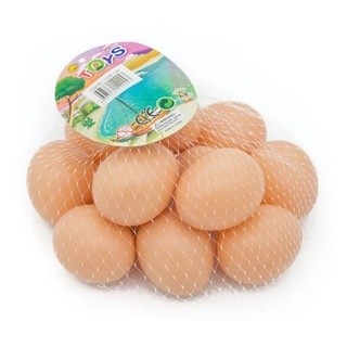 Kit 6/12/24/36/48 Ovos Caipira de Plástico Ovo Falso Indez Galinheiro Brinquedo