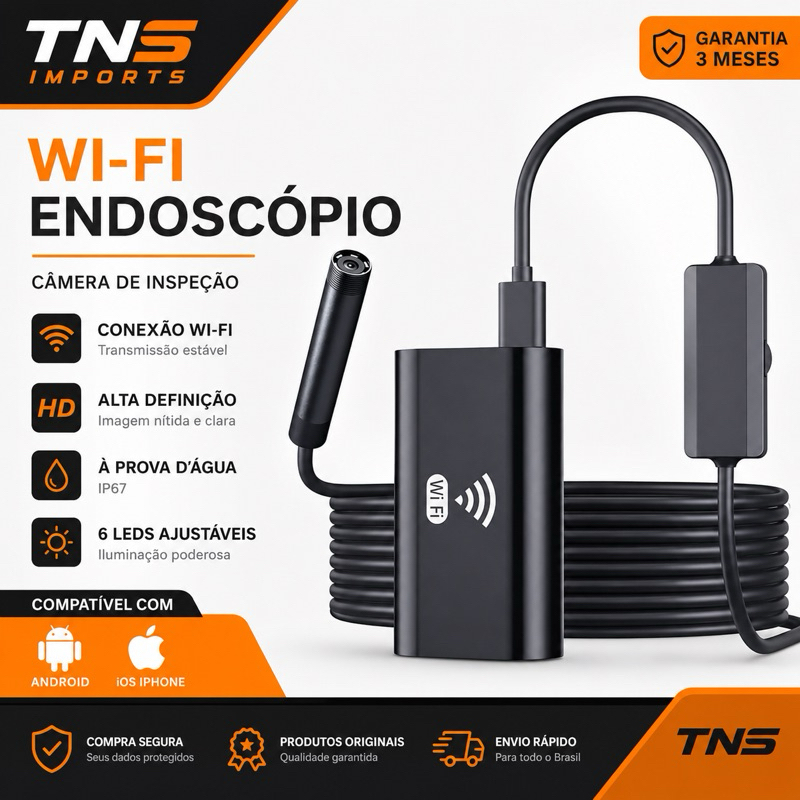 Micro Câmera Wi-Fi 720P IP68 5 Metros ( espiã )
