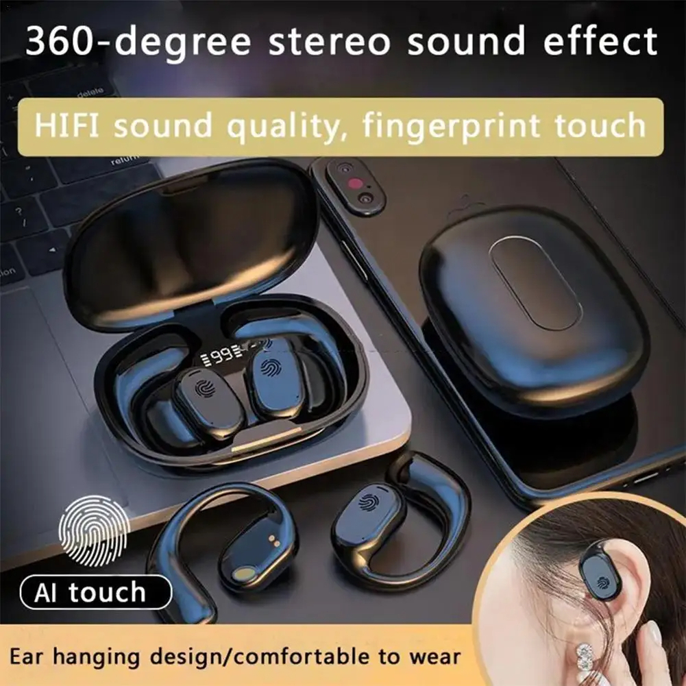 Fone Bluetooth Esportivo TWS 5.3 - À Prova de Suor, Bateria Longa Duração + Display de Carga-BT — imagem 2 de 2
