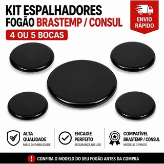 Jogo 4 ou 5 Espalhadores Fogão Brastemp Consul 3 Pinos BFO4 CFS5 Aroma Tampa Compatível Qualidade Envio Imediato SP