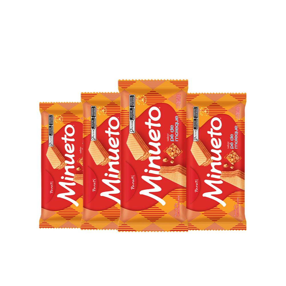 Combo Wafer Minueto Pe de Moleque 73g 4 unidades