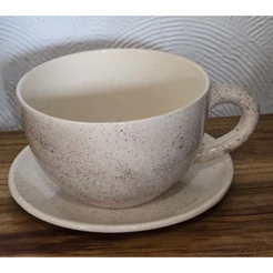 cachepot xicara grande cerâmica decoração