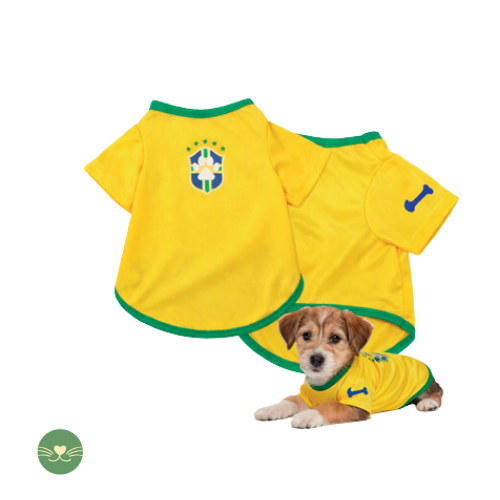 Camisa da Seleção Brasileira Para Cães e Gatos Copa Futebol Grande