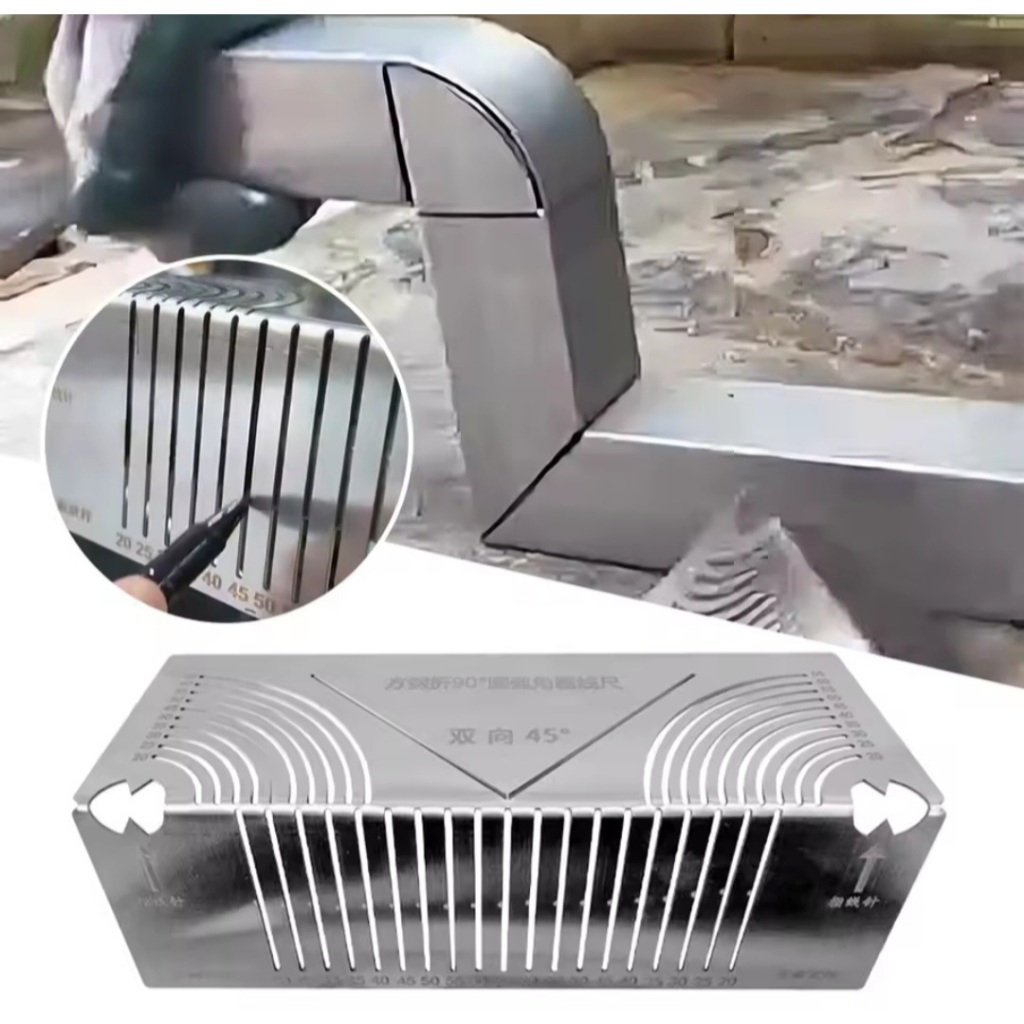 Ferramenta gabarito esquadro angulo de marcaçao para aço e aluminios