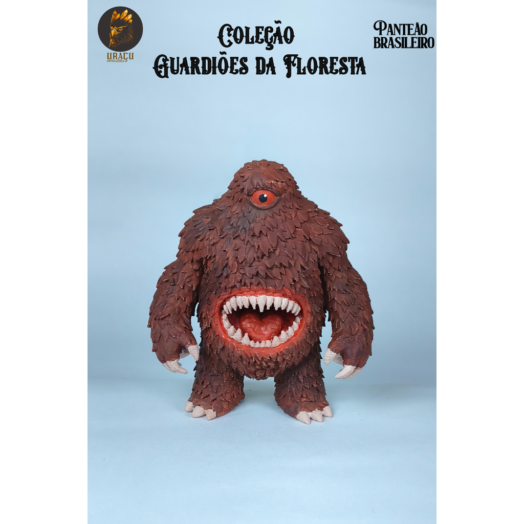 Boneco Miniatura Lenda do Mapinguari impressão 3D Folclore Brasileiro plástico PLA pintura a mão