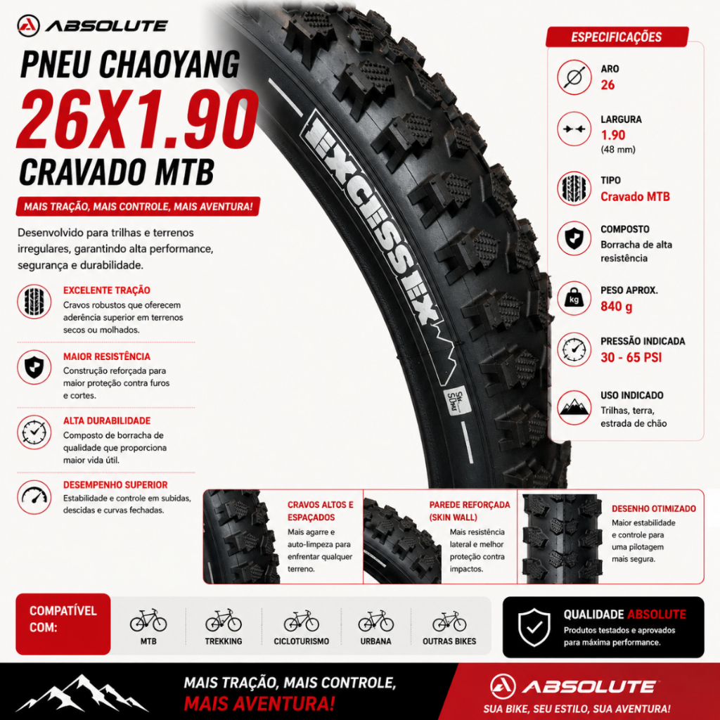 PNEU BIKE CHAOYANG ARO 26X1.90 CRAVADO MTB