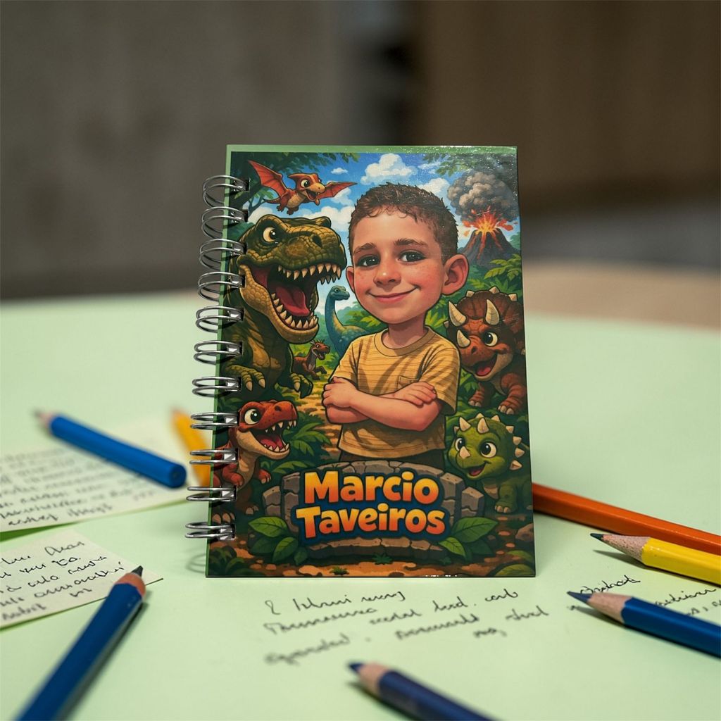 CADERNO ESPIRAL A6 COM CAPA PERSONALIZADA
