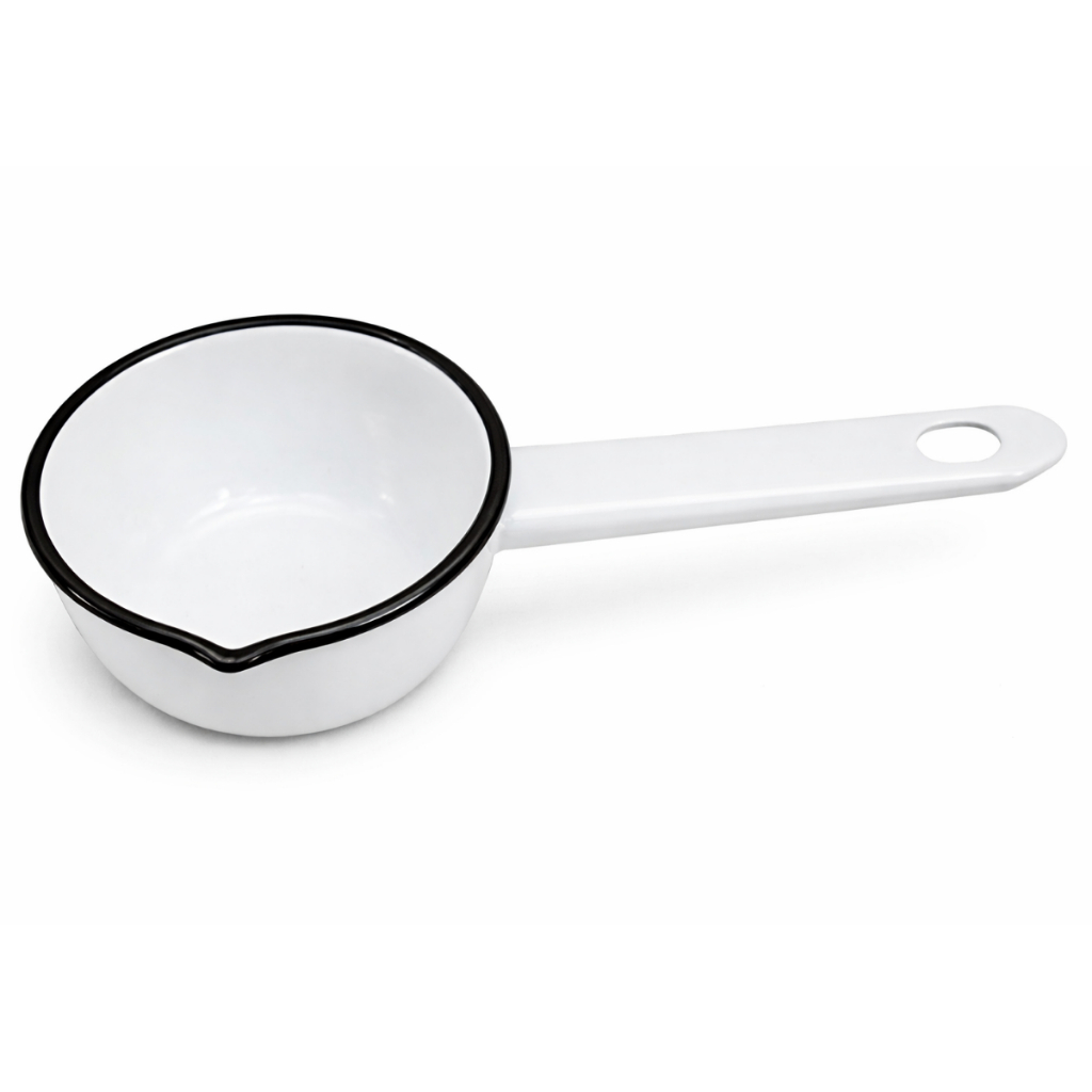 Panela Papeiro Esmaltado Agata Metallouca Inducao 14 800ml Branca Caneca Papinha Mingau Leiteira
