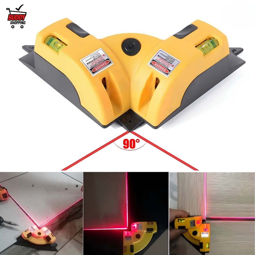 Nível A Laser Verde 2 Linhas Autonivelante Esquadro Prumo 16m Profissional Luate