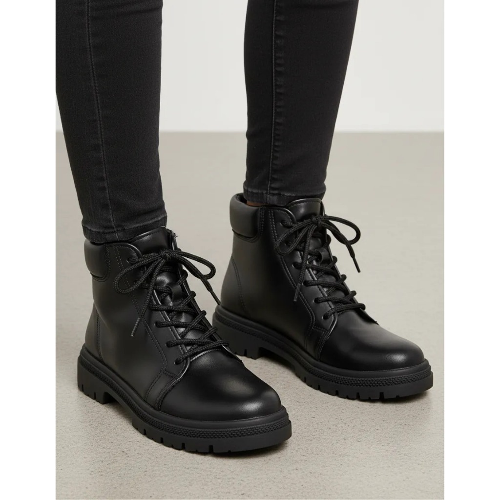 Bota Coturno Feminino Moleca Tratorado Cano Curto Conforto