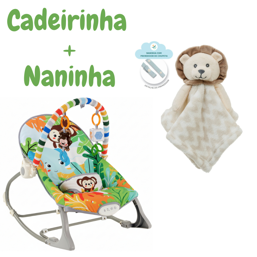 Cadeira de Descanso e Balanço Smile com Naninha para Bebê Ruido Branco Música Portátil 18kg