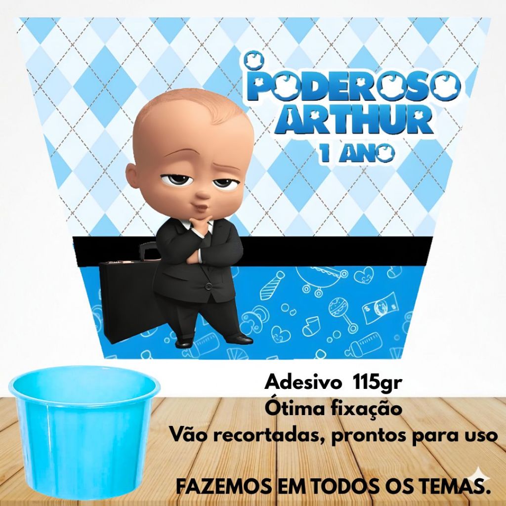 ADESIVOS O PODEROSO CHEFINHO PARA BALDE DE PIPOCA/PRAIA | LEMBRANCINHAS | ANIVERSÁRIO INFANTIL