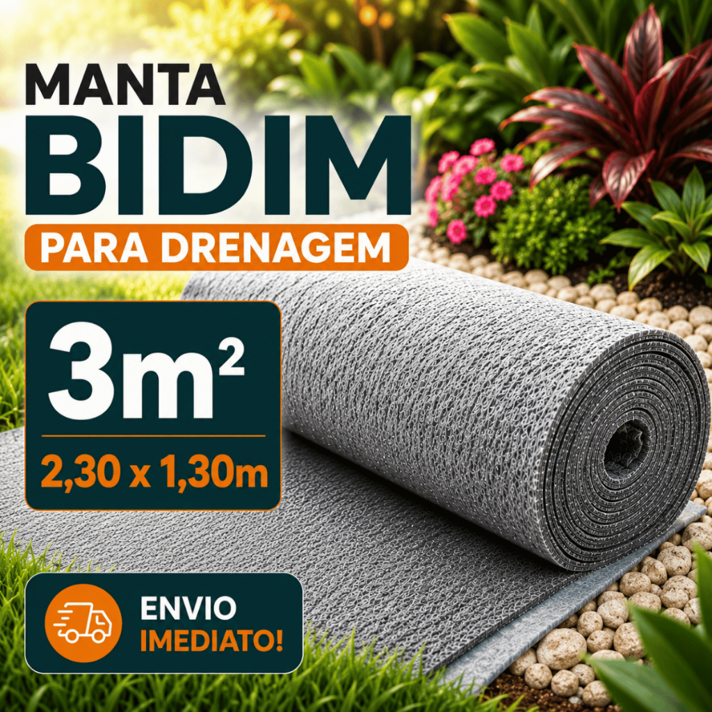 Manta Geotêxtil Bidim 2,30x1,30 – Ideal para Drenagem, Jardins e Obras (3 Metros)