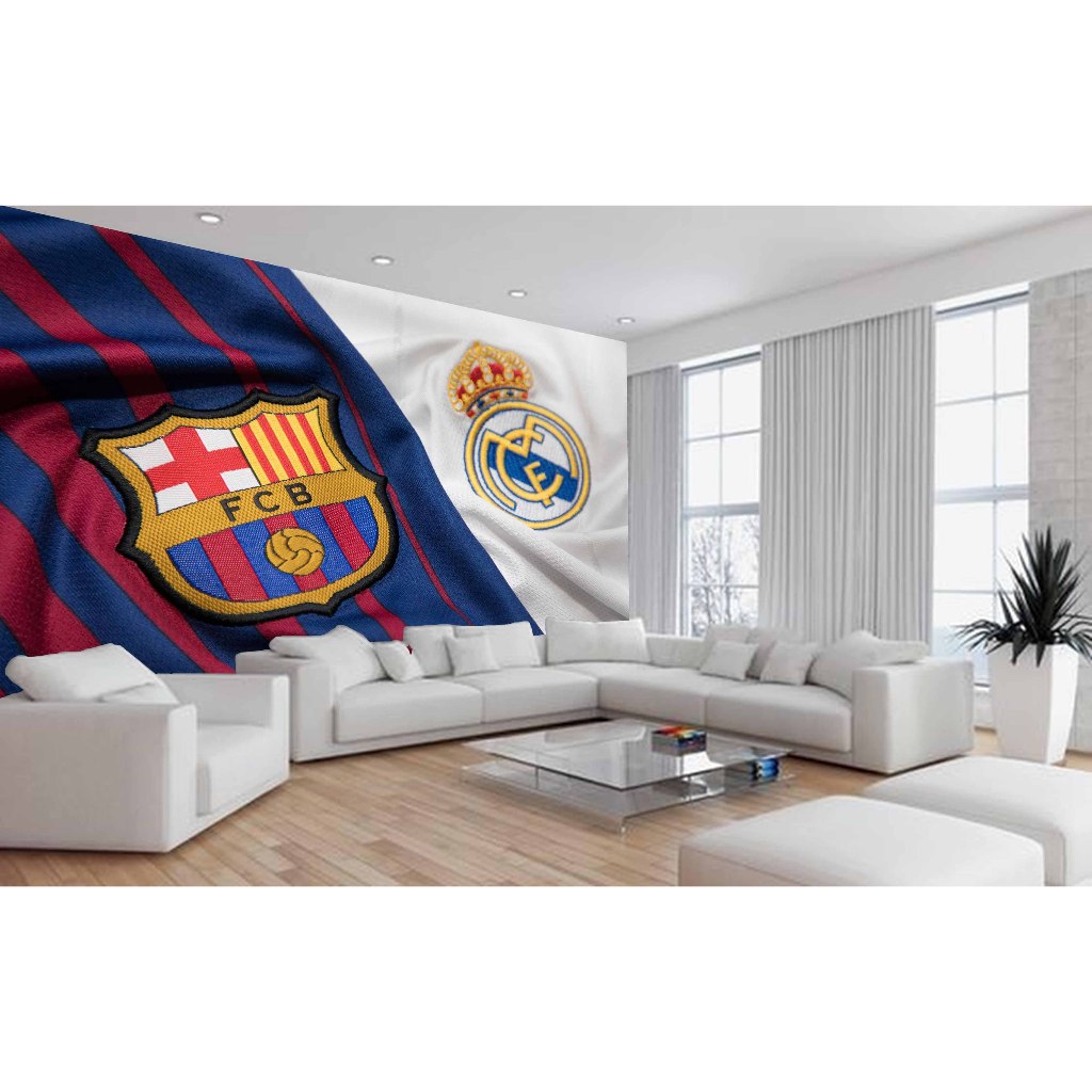 Papel de Parede Esportes Futebol Barcelona Real Madrid Adesivos de Parede M² - SPT040
