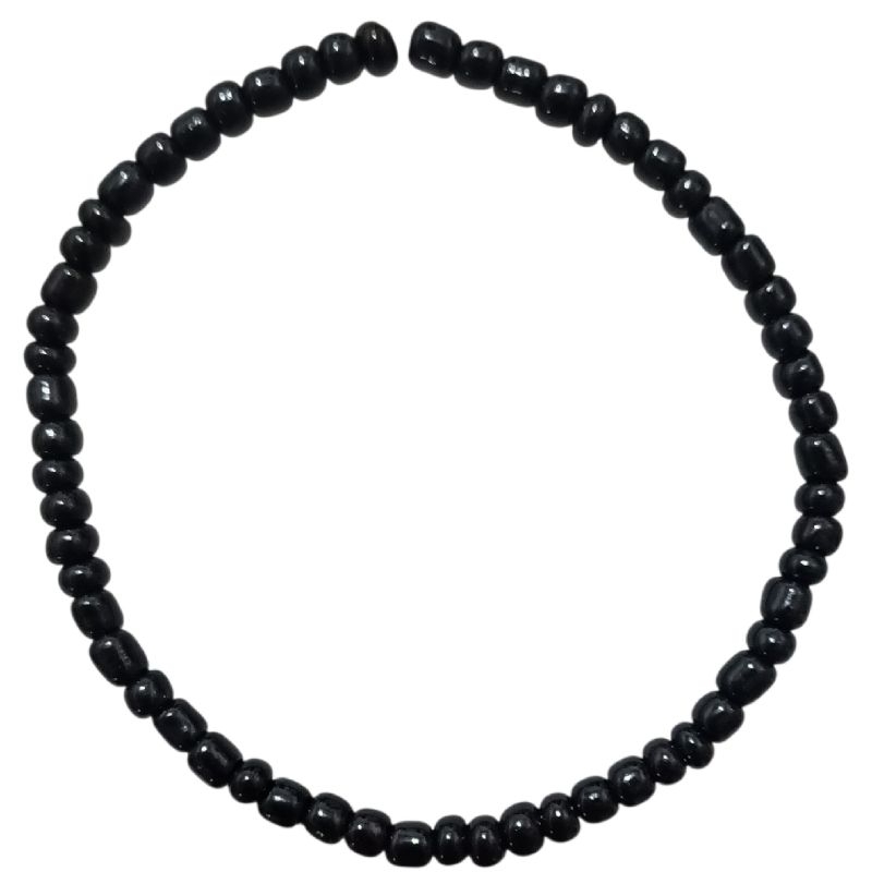 Pulseira De Miçanga Preta Masculina Feminina Casual 17cm