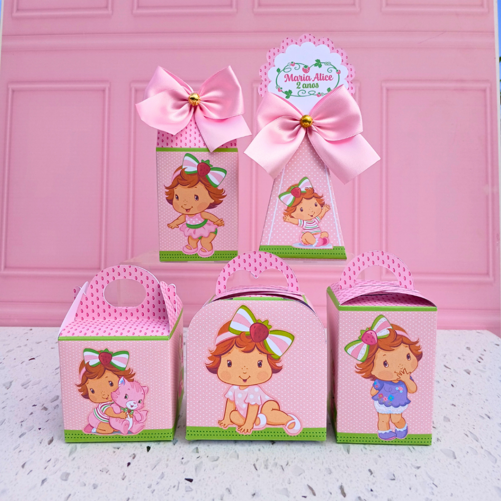 Personalizados Moranguinho Baby (PEGUE E MONTE)- kit festa -lembrancinha-aniversario -caixinhas - festa infantil