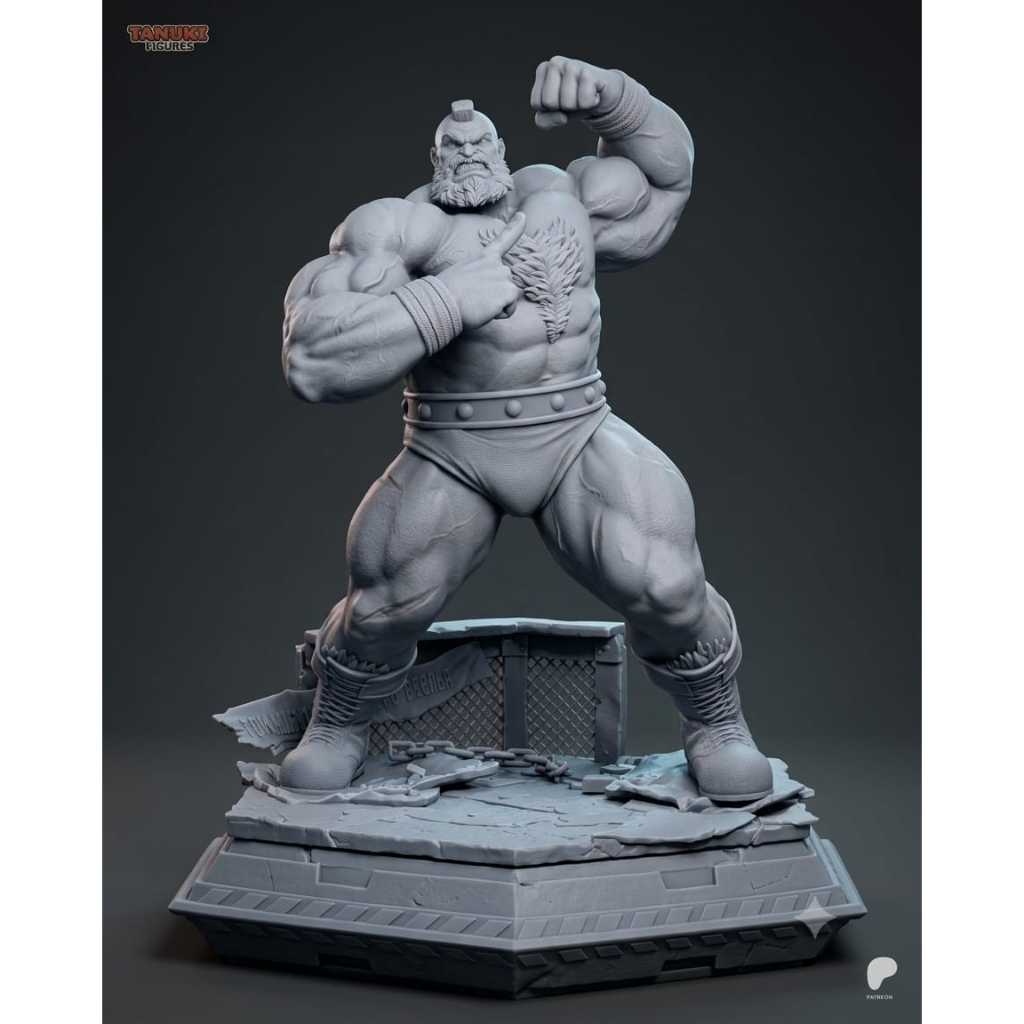 Action Figure Zangief Street Fighter - Sem Pintura (Garage Kit) Resina ABS-Like - Escala 1/10