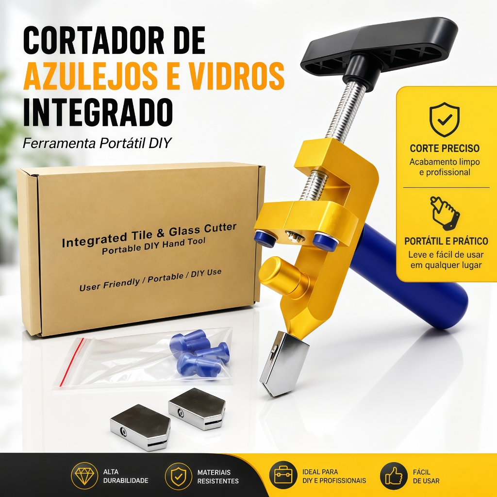 Cortador Riscador de Piso Porcelanato e Vidro Manual 3-15mm