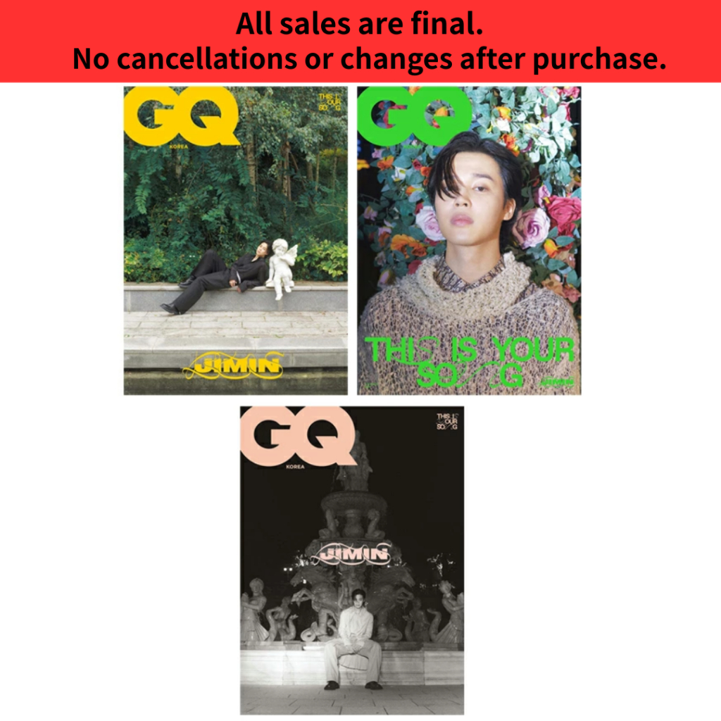 Brand-New GQ Korea November 2023 BTS Jimin Cover Magazine A B C Version Selectable K-POP Fashion Magazine Korea Import