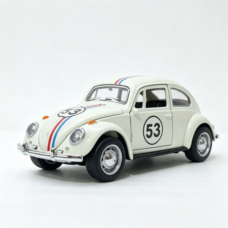 Miniatura Carrinho Ferro Metal Fusca Herbie 53 Abre Porta Capô Carro Antigo Brinquedo Coleção 1:36