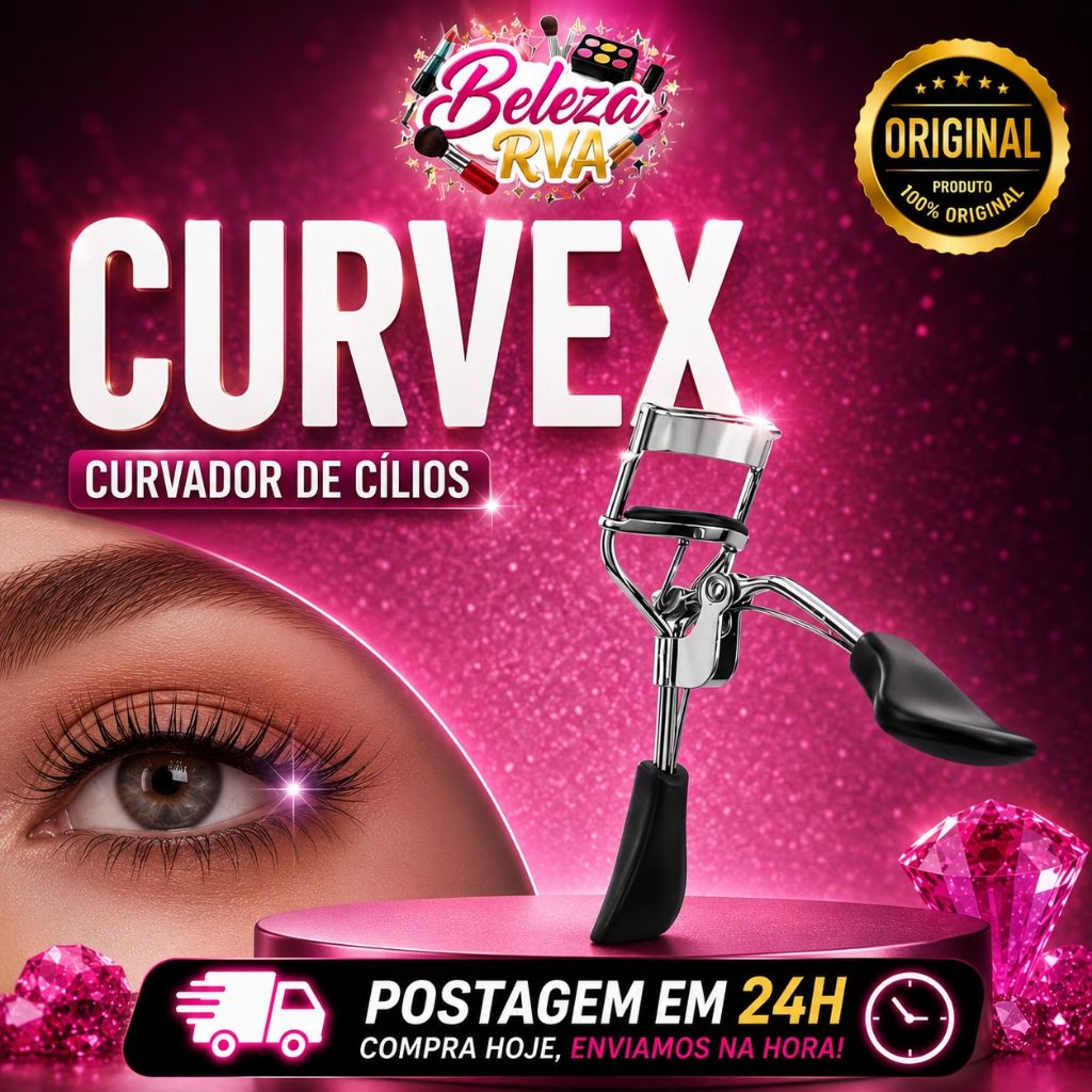 Curvex - Curvador de Cílios Profissional Aço Inox | Modelador de Cílios Portátil Fácil de Usar
